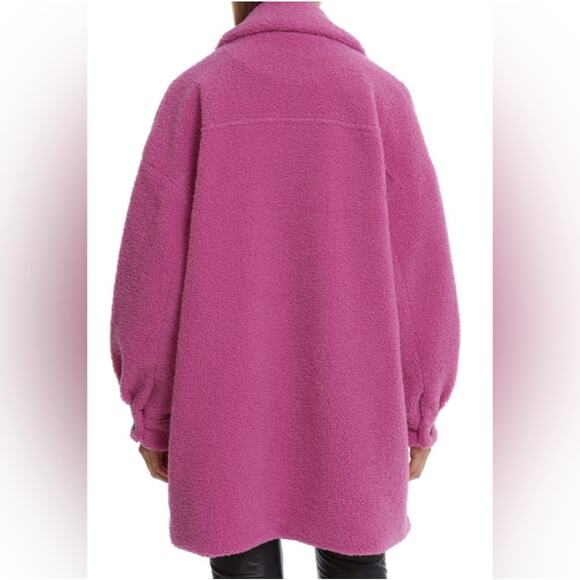 Avec Les Filles Oversized Teddy Faux Shearling Pink Shacket Medium - Picture 4 of 9